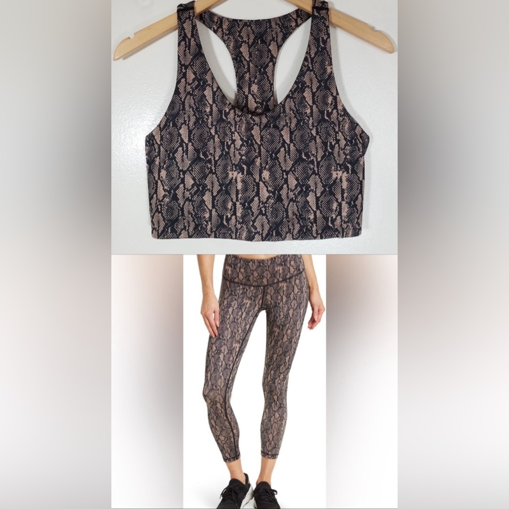 Zella Snakeskin Matching Set Paired sports bra and leggings yoga Pilates workout